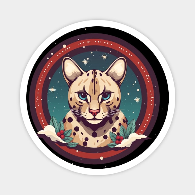 Ocelot in Ornament, Love Cats Magnet by logiamerch